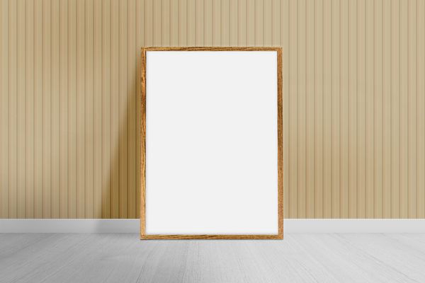Frame Poster Mockup Lean On Textured Wall Background