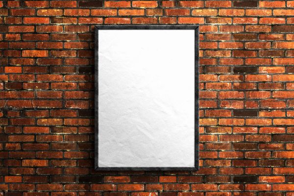 Frame Poster Mockup On Wall Brick