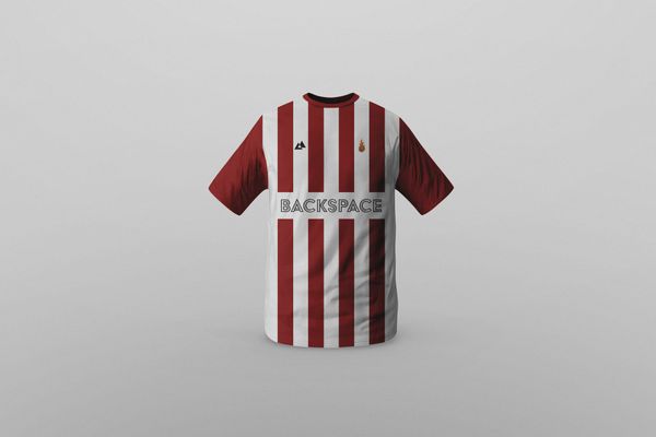 Front Side Red Jersey T-Shirt Mockup