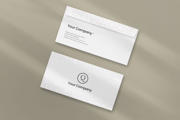 Front and Back Envelope Mockup
