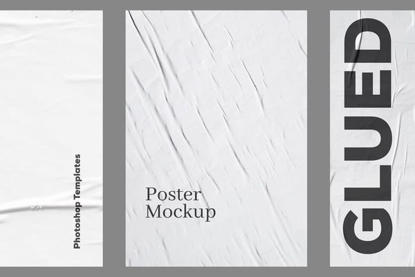 Simple Glued Poster Mockup