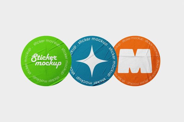 Modern Sticker Mockup Pack