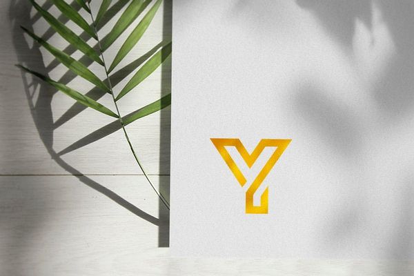 Gold Logo Mockup With Leaf