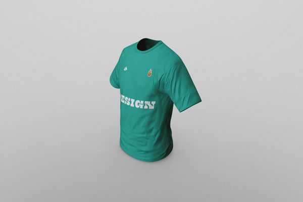 Green Casual Jersey T-Shirt Mockup