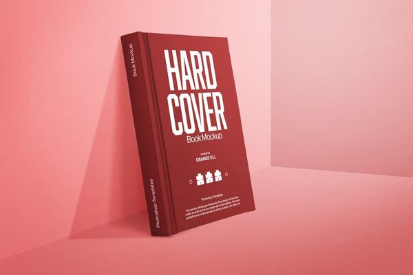 Hardcover Red Book Mockup