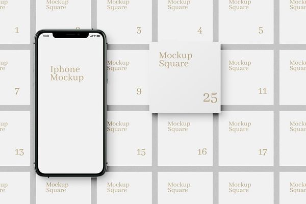 Minimalist iPhone and Square Mockup Set