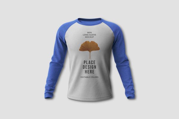 Long Sleeve T-Shirt Mockup with Front View