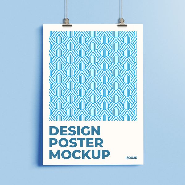Minimal Hanging Poster Mockup