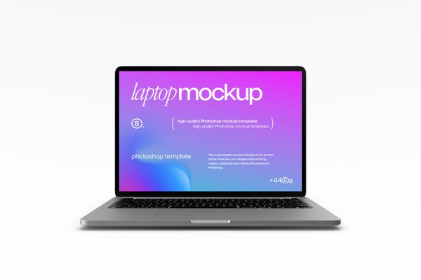 Modern Laptop Mockup Front View