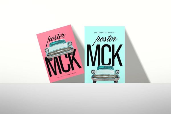 Modern Poster Mockup Scene with Retro Vibe