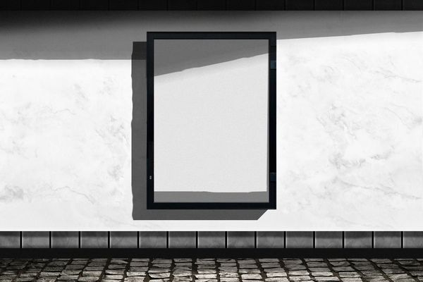 Outdoor Frame Poster Mockups on Street