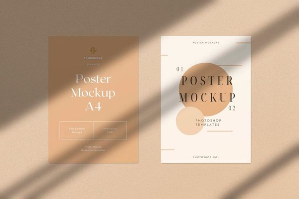 Poster Mockup With Shadow Overlay