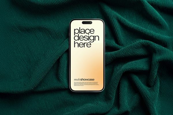 Smartphone Mockup on Corduroy Fabric