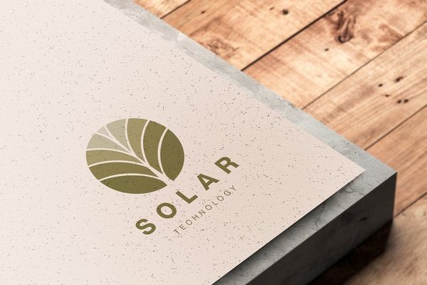 Solar Logo Mockup on Stone Podium