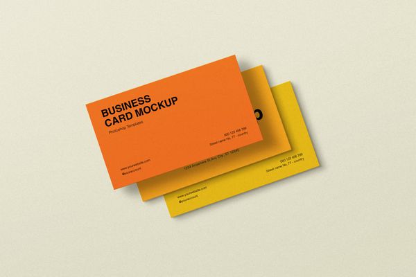 Stacked Yellow Card Mockup