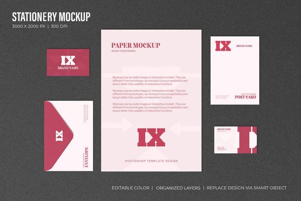 Elegant Stationery Branding Mockup Collection