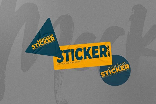 Editable Sticker Mockup Pack