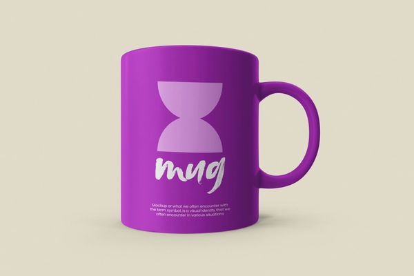 Vibrant Purple Ceramic Mug Mockup