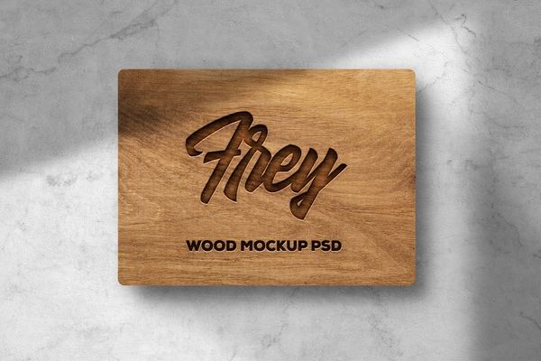 Wood Logo Mockup