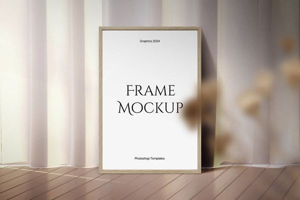 Realistic Standing Frame Mockup