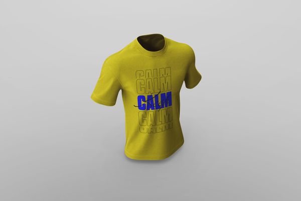 Yellow Plain T-Shirt Mockup