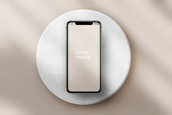 iPhone Mockup On Marble