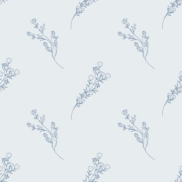 Botanical Line Art Pattern