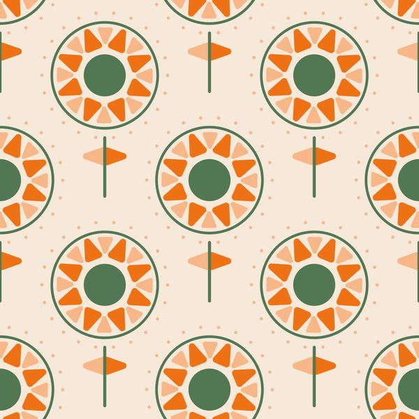 Geometric Sunflower Pattern