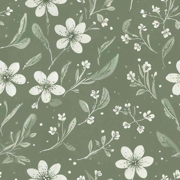 Sage Whisper Blooms Pattern