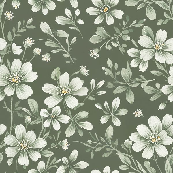 Vintage White Flower Pattern