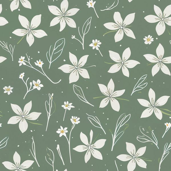 Minimal White Floral Pattern