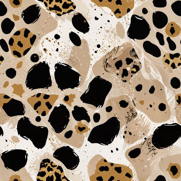 Modern Leopard Print in Beige, Black, and Brown Pattern