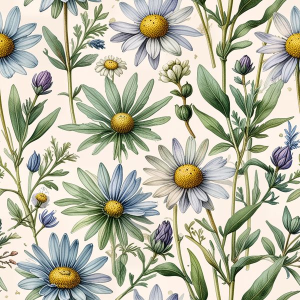 Elegant Daisy and Wildflower Botanical Pattern