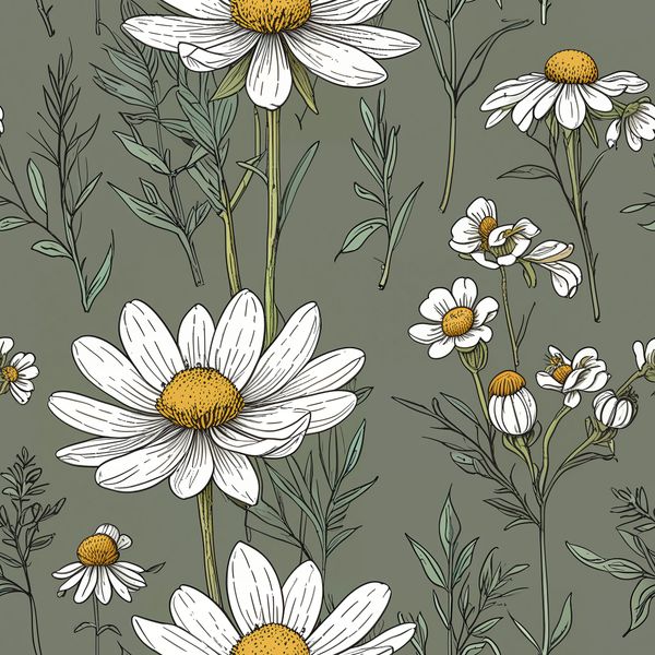 Rustic Chamomile and Herb Pattern