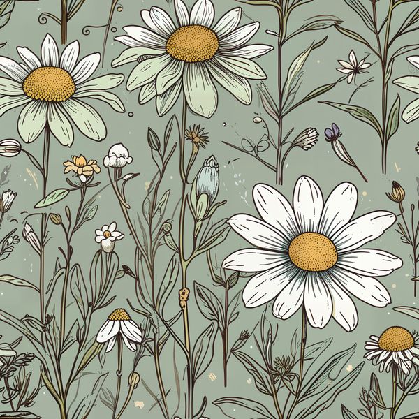 Large Daisy Garden Pattern