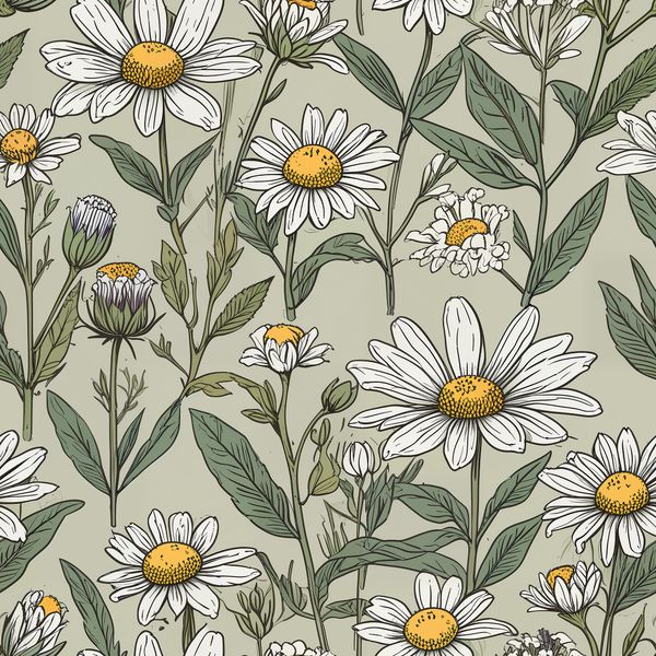 Wild Daisy Meadow Pattern