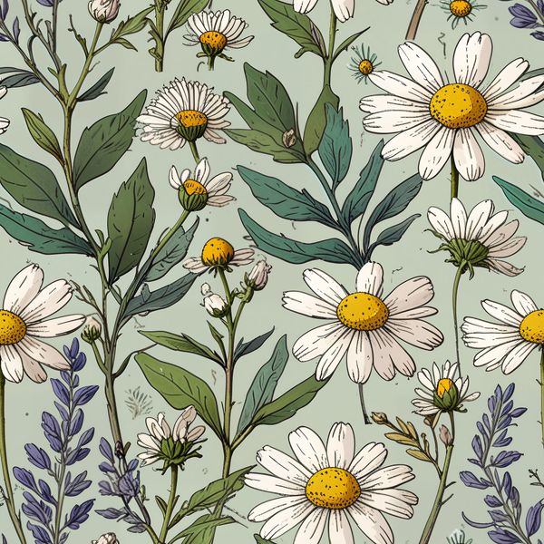 Daisy and Lavender Pattern
