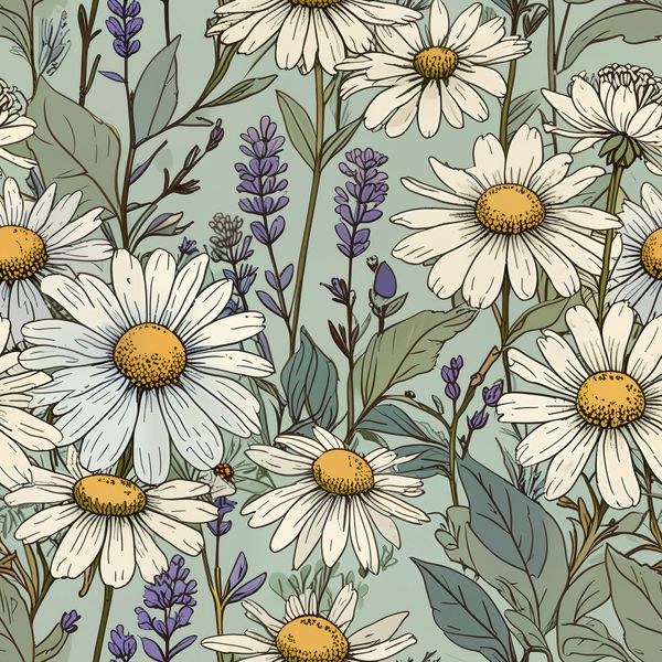 Blooming Daisy Field Pattern