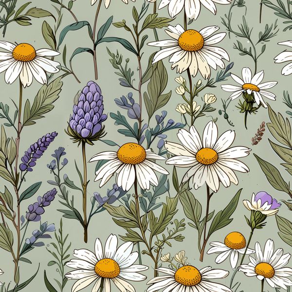 Chamomile and Lavender Pattern