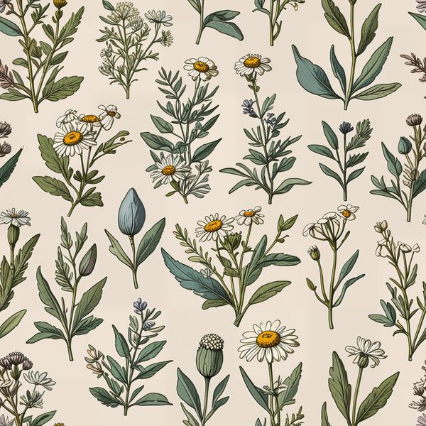 Botanical Herb Garden Pattern