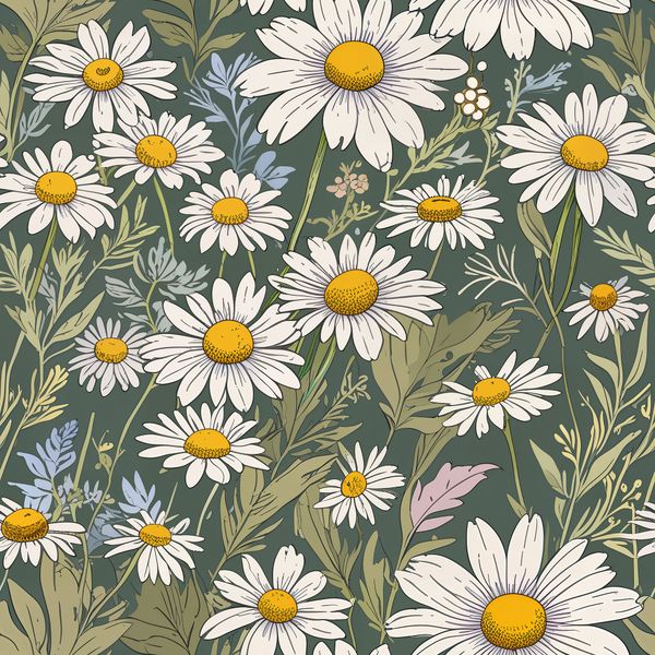 Colorful Daisy Meadow Pattern