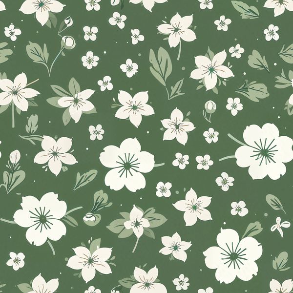 Tiny White Blossom Pattern