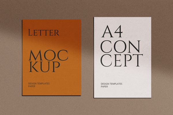 A4 & Letter Poster Paper Mockup With Shadow