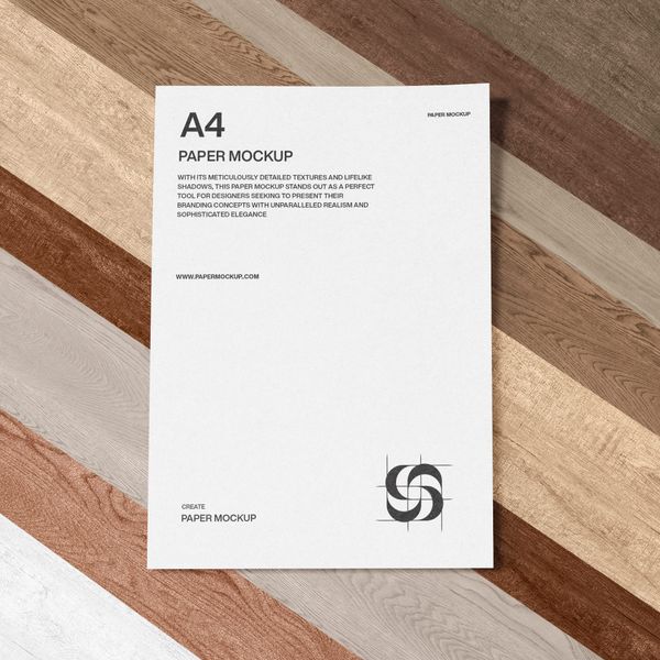 A4 Paper Mockup On Table