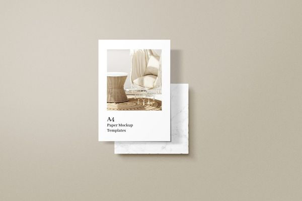Elegant A4 Poster Mockup on Neutral Background