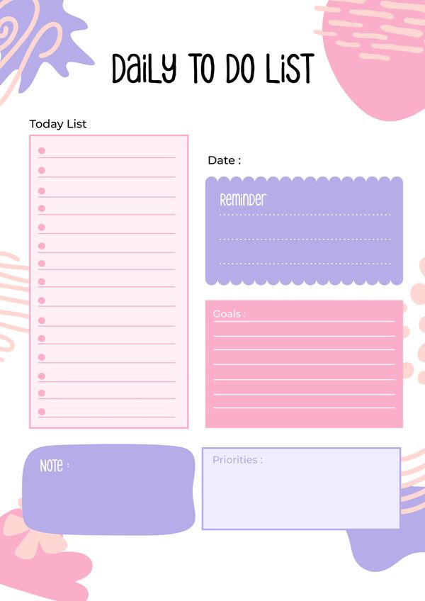 Abstract Pastel To Do List