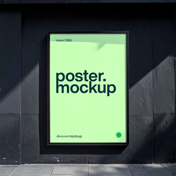 Black Wall Poster Mockup