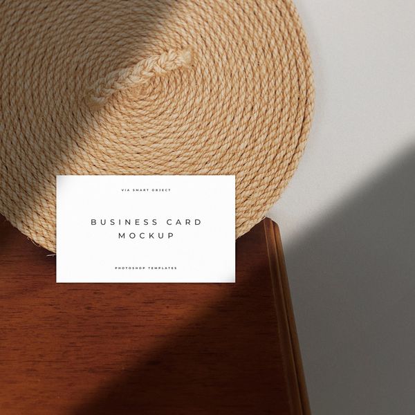 Premium Square Business Card Mockup