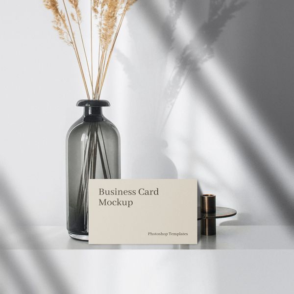 Chic Square Business Card Mockup