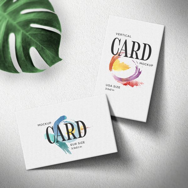 Vertical Business Card Mockups